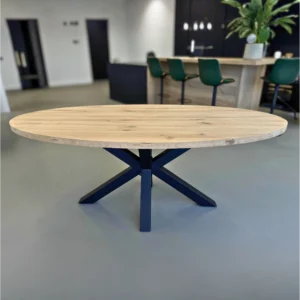 Tafelblad Ovaal - Massief Eiken - 40 mm - Rechte rand