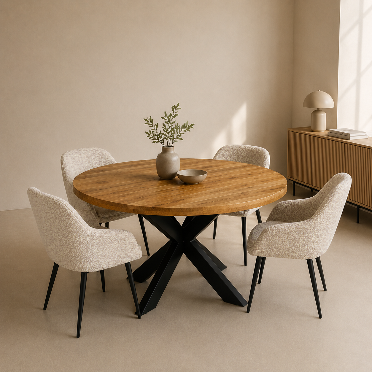 Tafelblad Rond - Massief mango - 50 mm (incl. poot) - Afbeelding 2