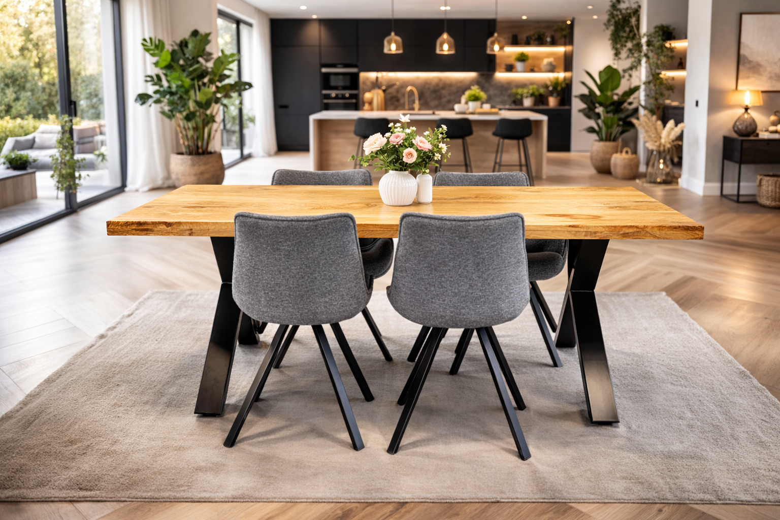 Tafelblad recht - Massief mango - 60 mm (incl. poot) - Afbeelding 7