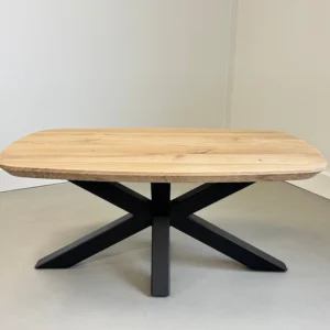 Salontafelblad - Deens ovaal – Massief eiken – Facet rand