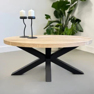 Ovaal eiken salon tafel