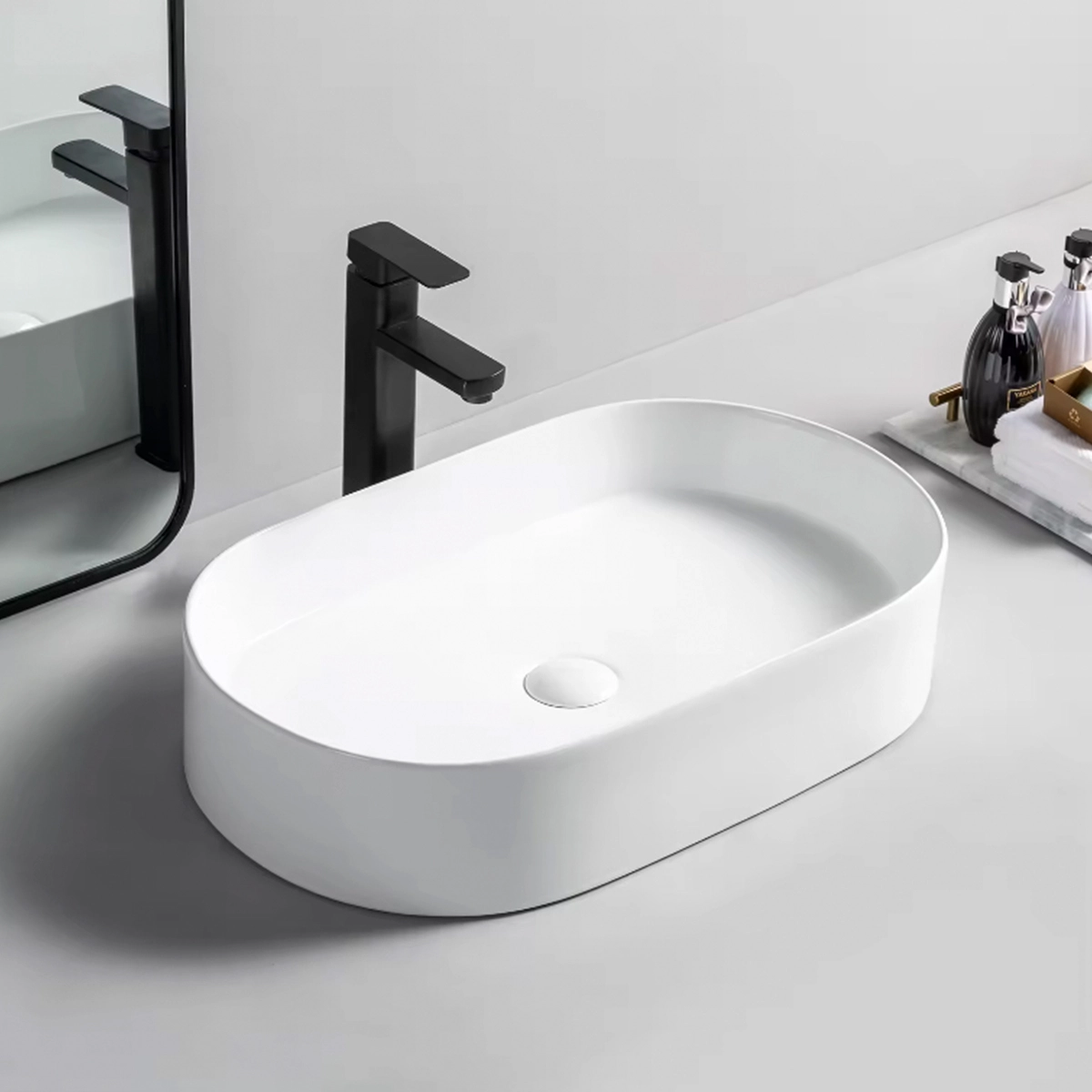 Waskom – Half Rond – Keramiek – Wit - Afbeelding 4