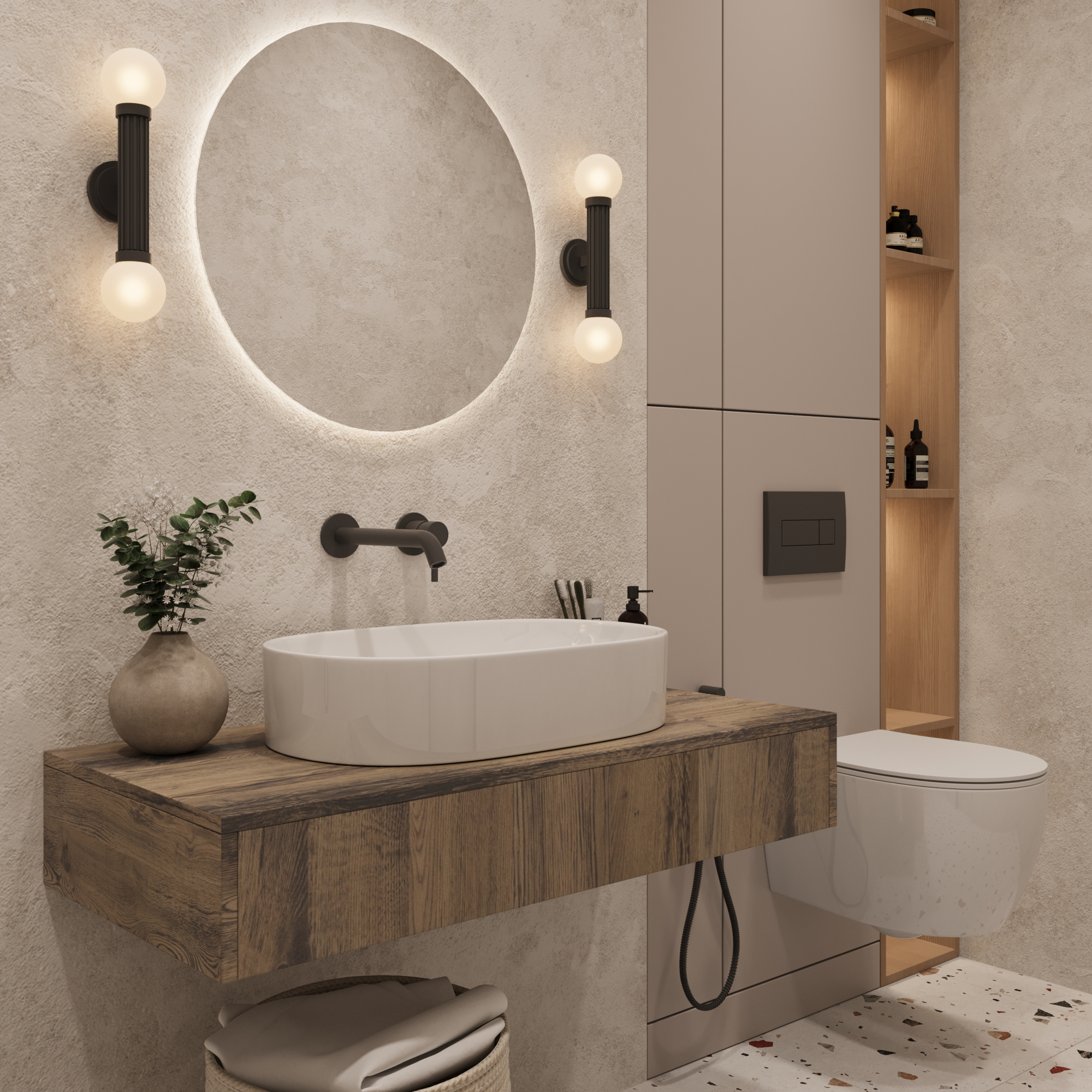 Waskom – Half Rond – Keramiek – Wit - Afbeelding 5