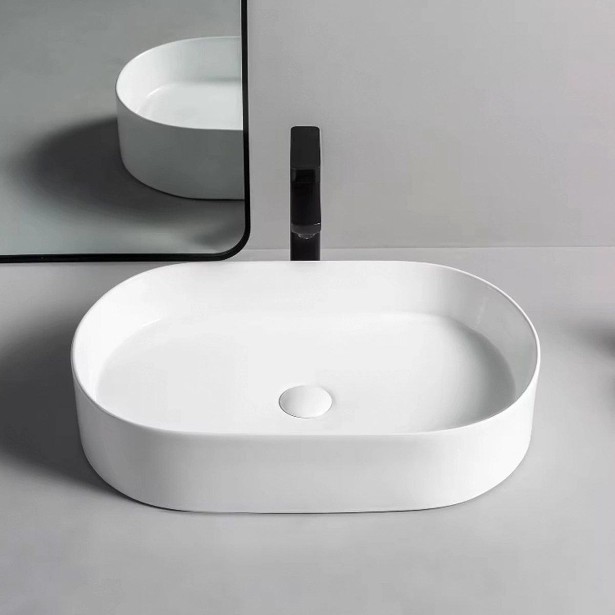 Waskom – Half Rond – Keramiek – Wit - Afbeelding 2