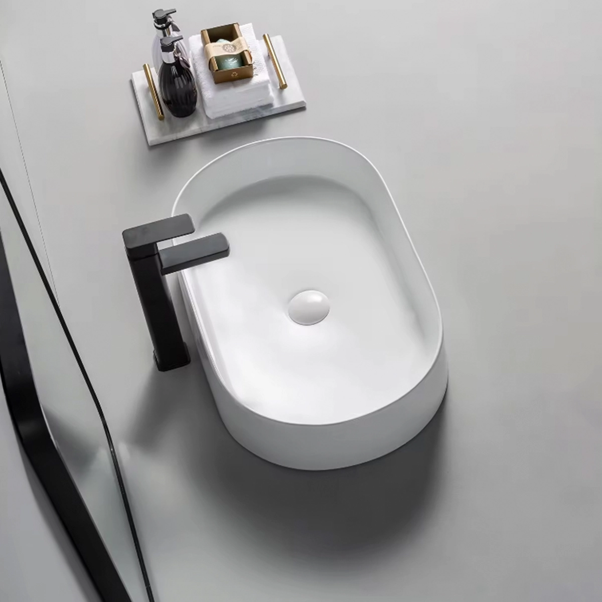 Waskom – Half Rond – Keramiek – Wit - Afbeelding 3