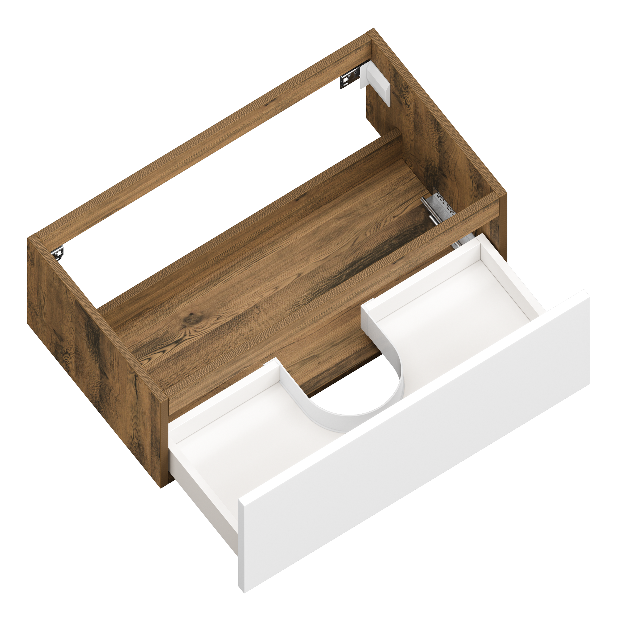 Badkamer – Onderkast – Quito – Mat Wit/ Atik wood - Afbeelding 2