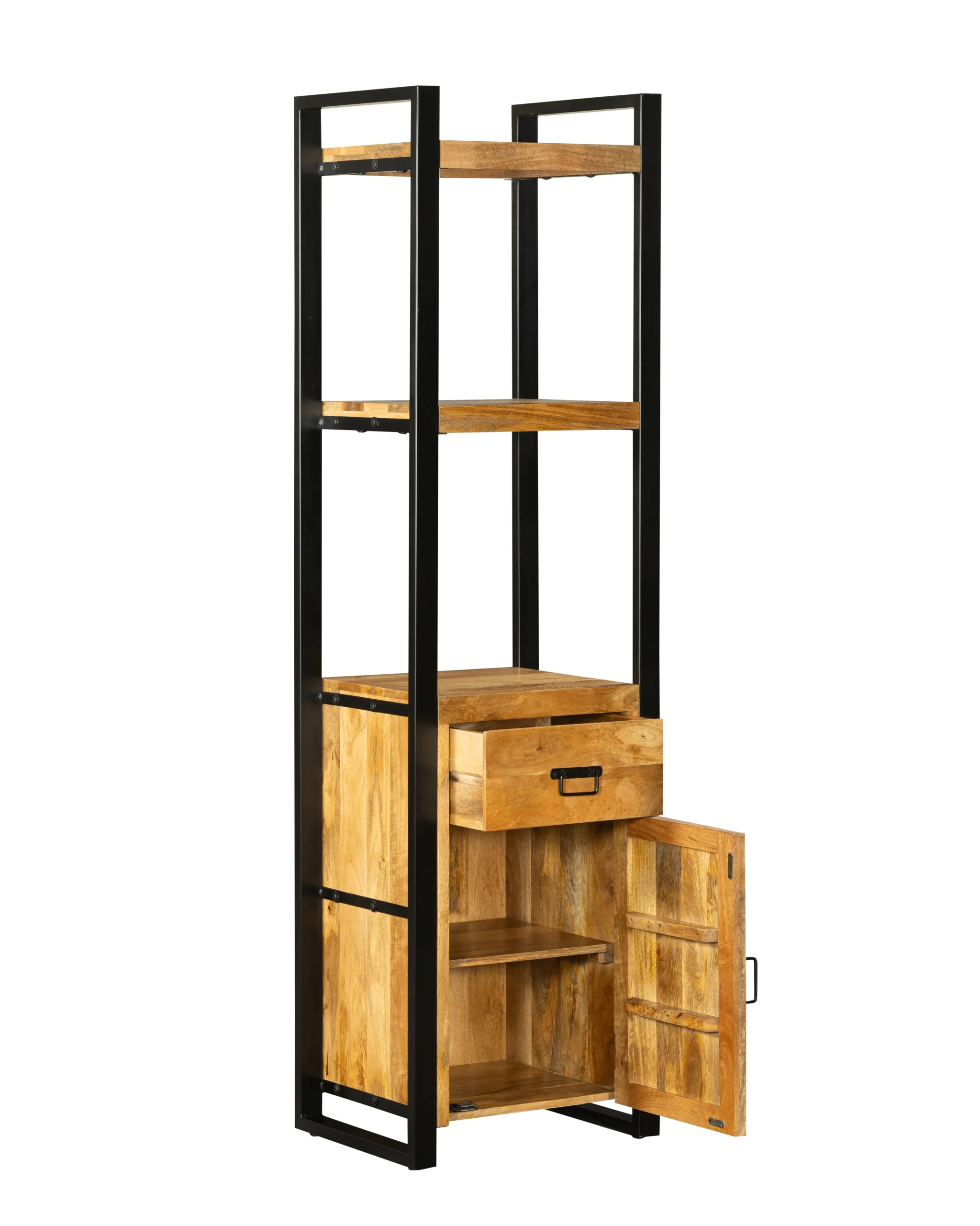 Boekenkast - Mango – Industrieel – 55×45×200 cm – 1 lade & deur - Afbeelding 4