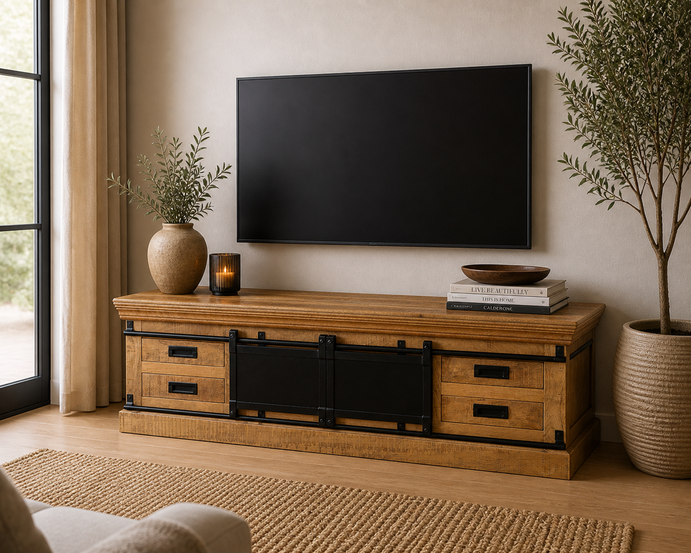 Mango Tv meubel met schuifdeuren